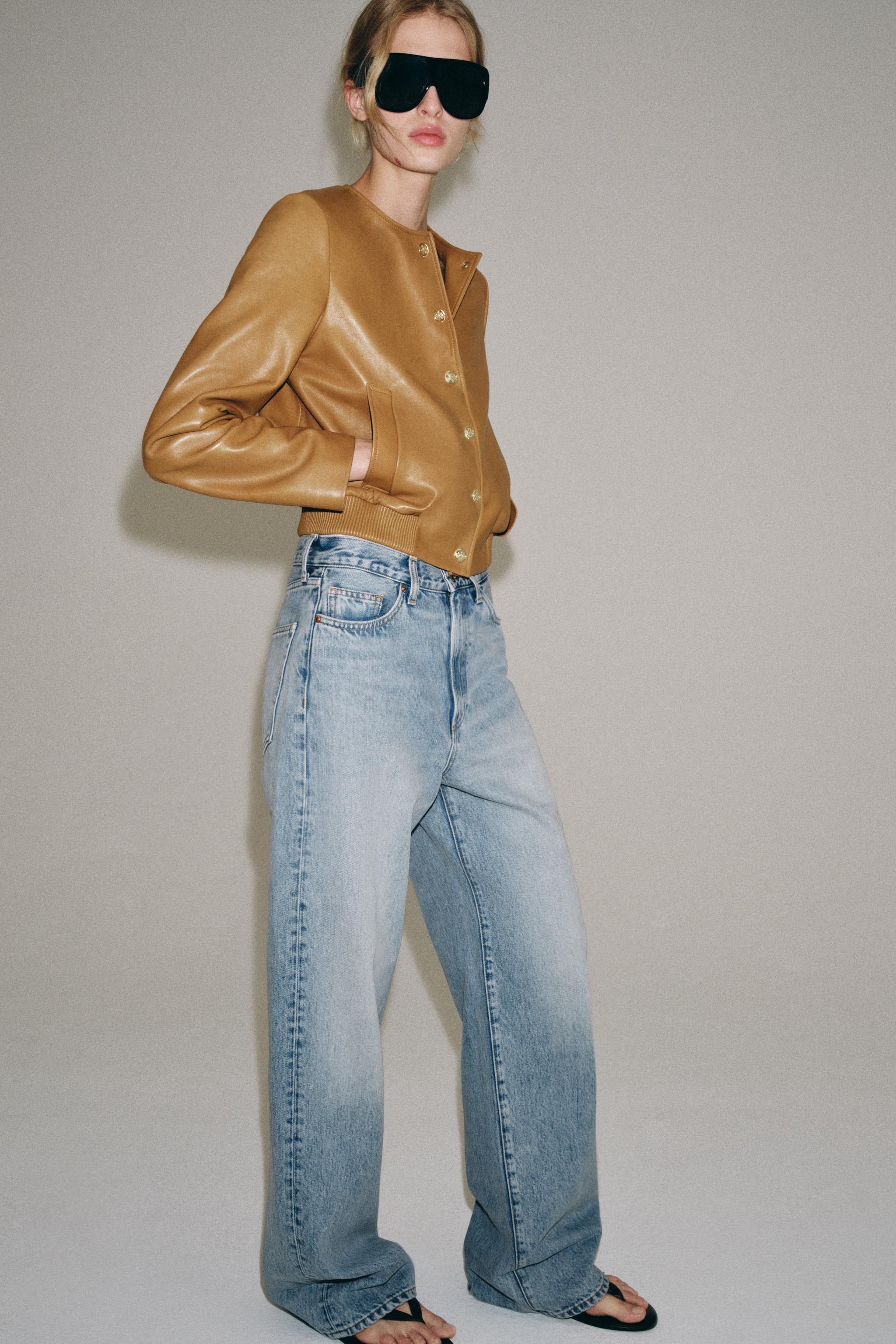 ZW COLLECTION 100% LEATHER BOMBER JACKET